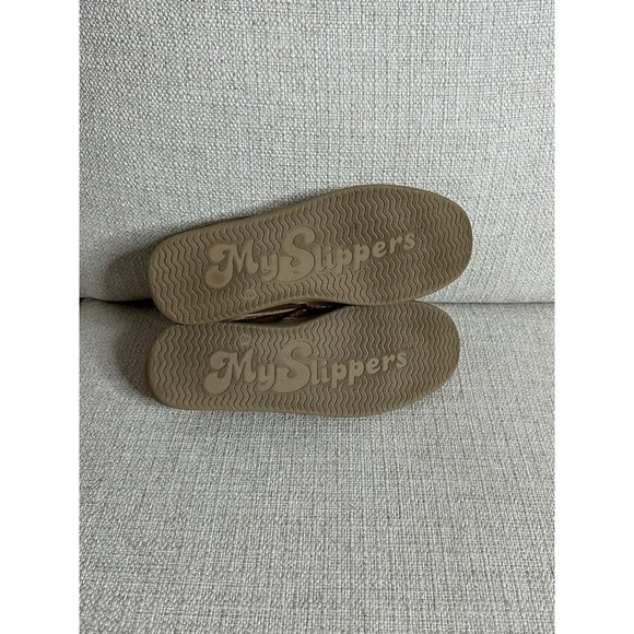 My Pillow Women's MySlippers All Season Slip-On Slippers Tan Size US 8 - Picture 5 of 6